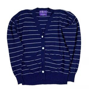 RARE Ralph Lauren Purple Label Cashmere Cardigan Sweater Vintage 90s -Damaged-